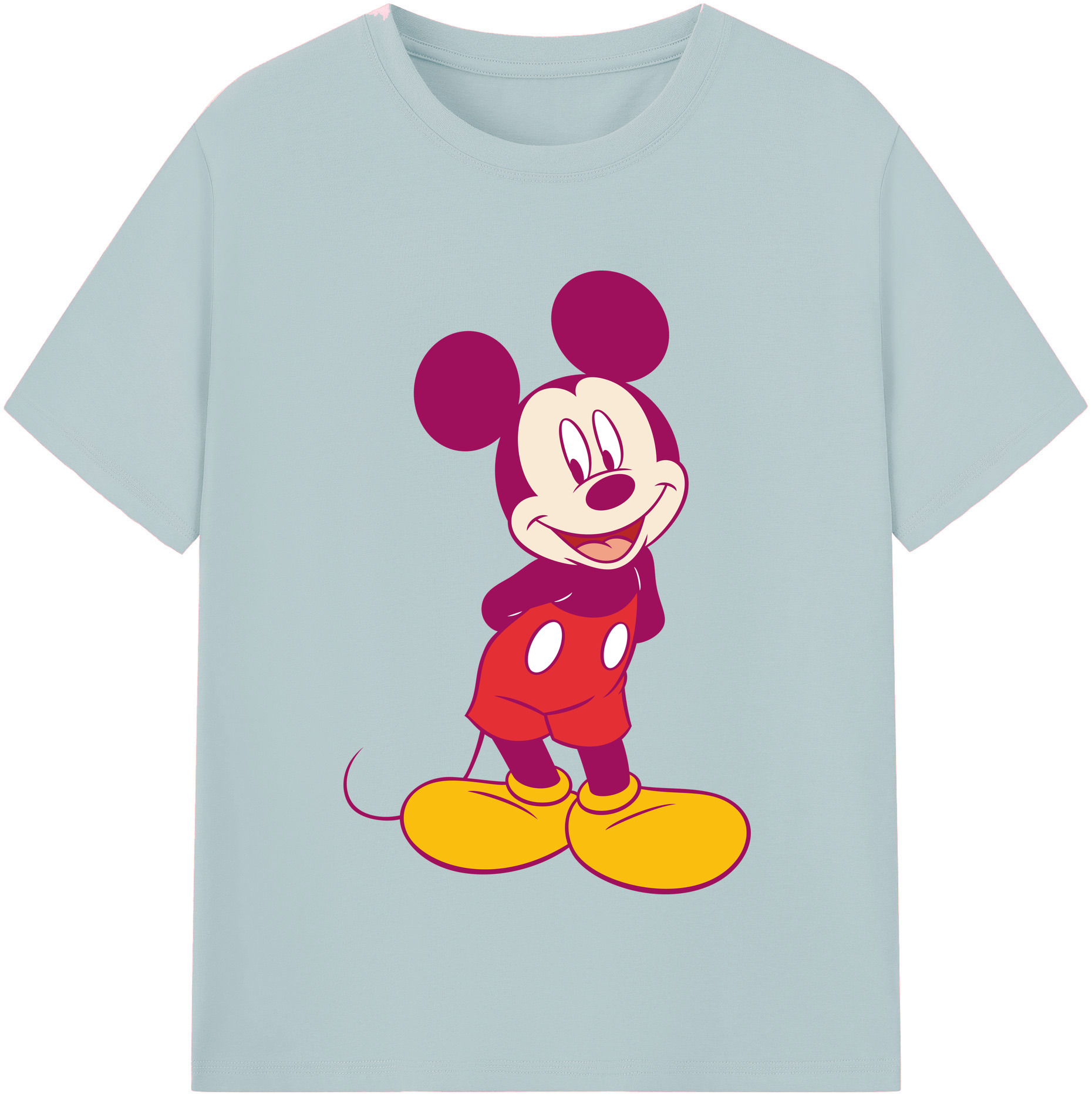 （画像用） ミッキーマウス Mickey Mouse 綿100％半袖Tシャツ（フロントプリント）